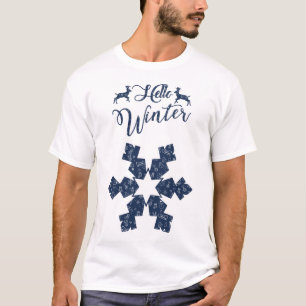 Camiseta 20XX Patrón de copo de nieve de vacaciones de invi