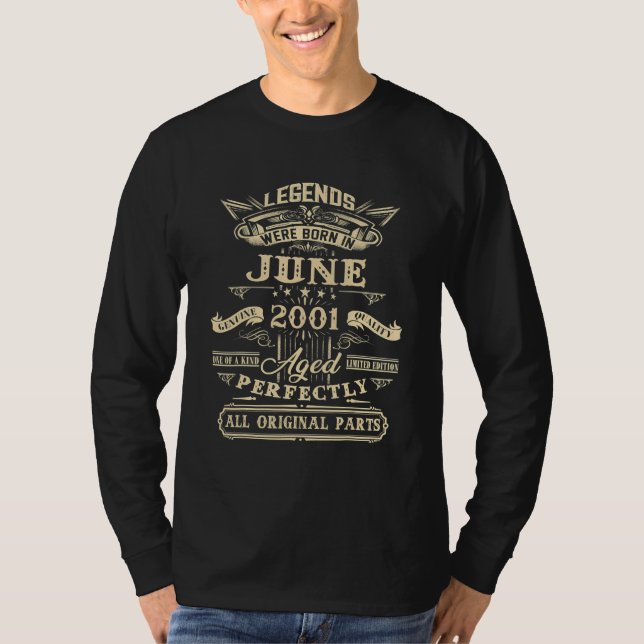 Camiseta 21º Cumpleaños De Leyendas Nacidas En Junio De 200 (Anverso)