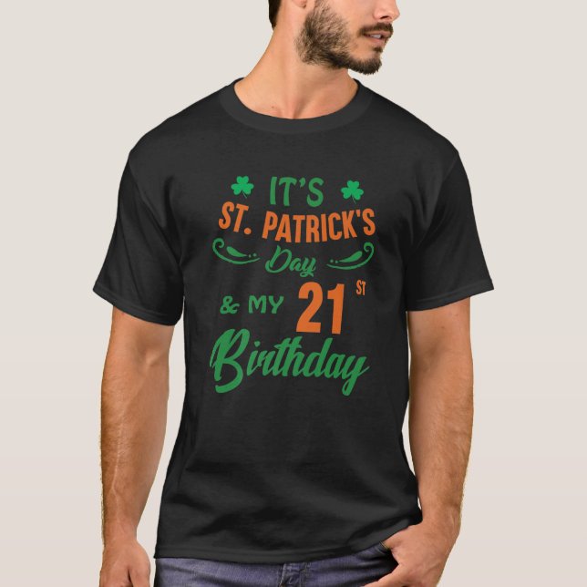 Camiseta 21º Cumpleaños Hombres Fiestas Día Sta Patrocinado (Anverso)