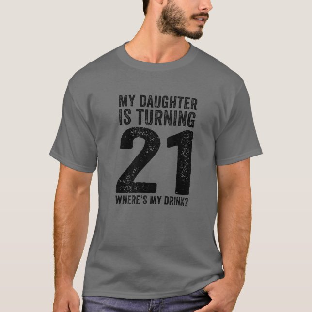Camiseta 21º Nacimiento Padre Madre Familia Hija De 21 Años (Anverso)