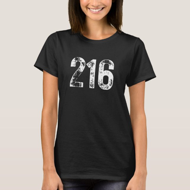 Camiseta 216 Area Code Cleveland OH Mobile Telephone Area C (Anverso)