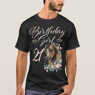 Camiseta 21.ª Chica de cumpleaños Caballo de más de 21 años