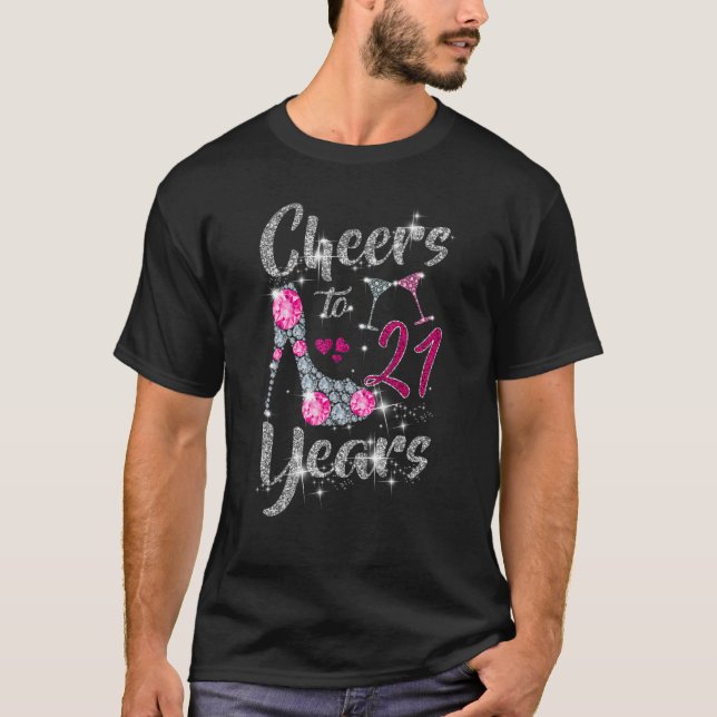 Camiseta 21 Alegres De 21 Años De Vino De Alto Talón (Anverso)