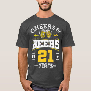 Camiseta 21 Alegres y cervezas a 21 años divertidos