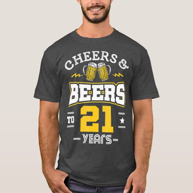 Camiseta 21 Alegres y cervezas a 21 años divertidos (Anverso)