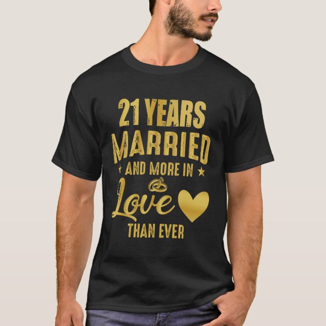 Camiseta 21° Aniversario Boda, 21 años de matrimonio (Anverso)