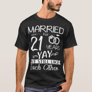 Camiseta 21° Aniversario Boda. Casado Durante 21 Años
