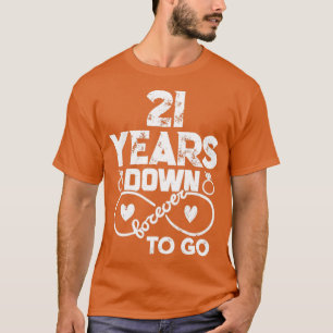 Camiseta 21° Aniversario Boda Pareja Romántica Esposa W