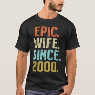 Camiseta 21 Aniversario de Boda Para Su Mejor Esposa Épica