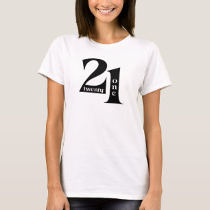 Camiseta 21 Aniversario de la elegante tipografía