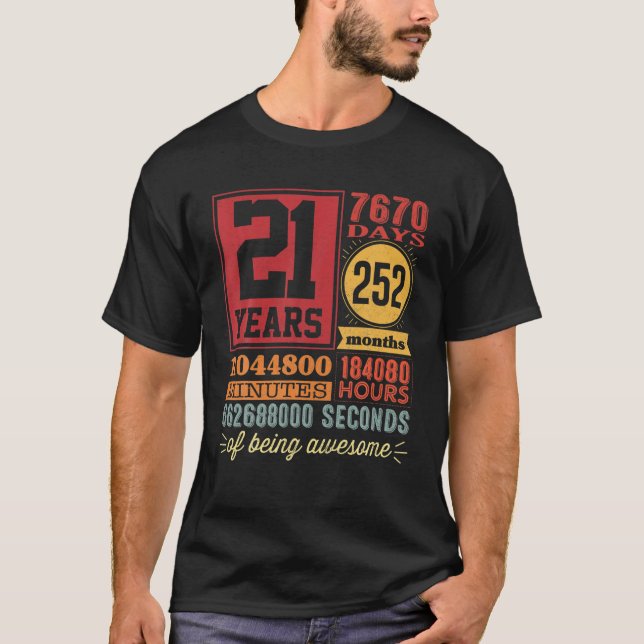 Camiseta 21 Años De Ser Impresionantes Hombres De 21 Años (Anverso)