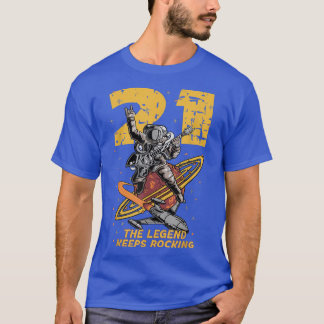 Camiseta 21 años leyenda del astronauta guitarra rock 21 añ