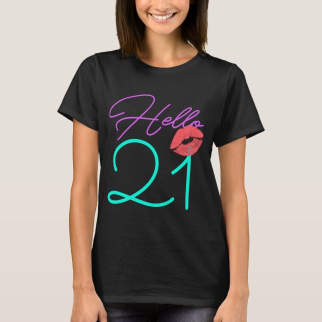 Camiseta 21 Años Mujeres Rosa (Anverso)