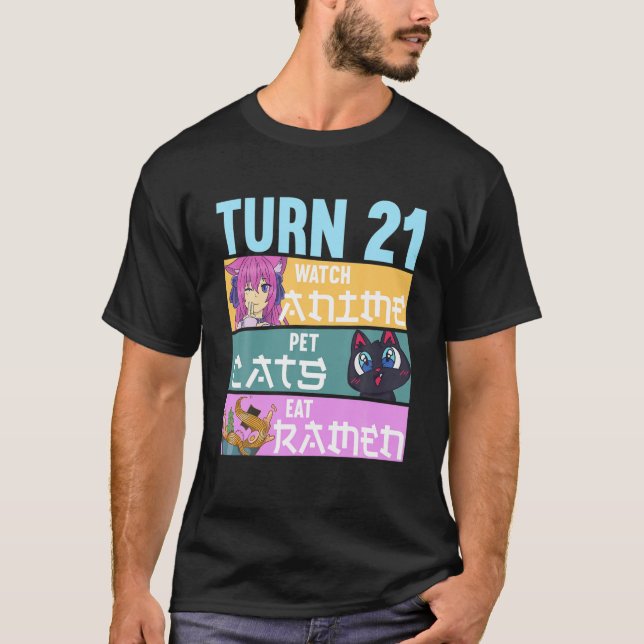 Camiseta 21 Años Pajamas I Gatos Mascotas (Anverso)