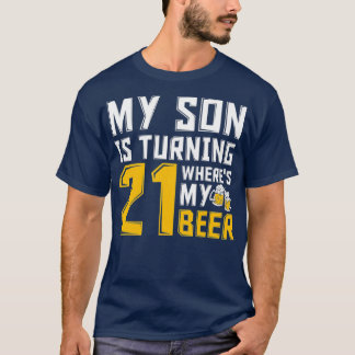 Camiseta 21° cumpleaños familia de papá, hijo de 21 años