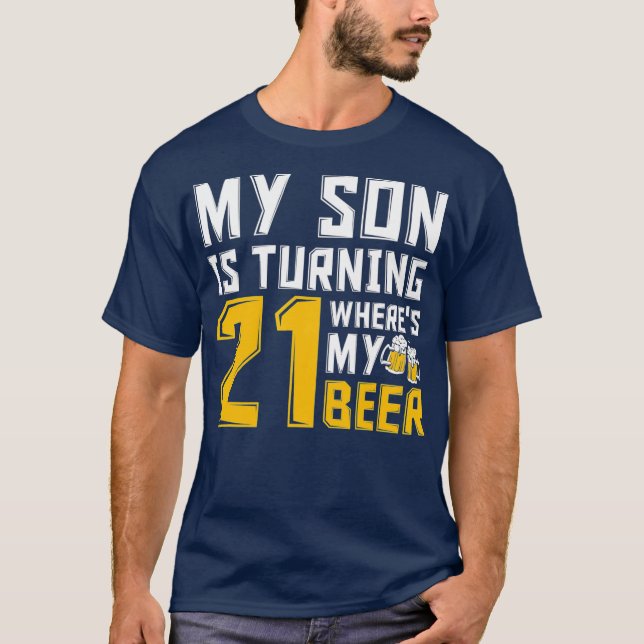 Camiseta 21° cumpleaños familia de papá, hijo de 21 años (Anverso)