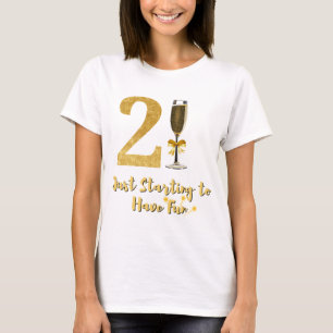 Camiseta 21 Empezando a divertirse con el elegante oro