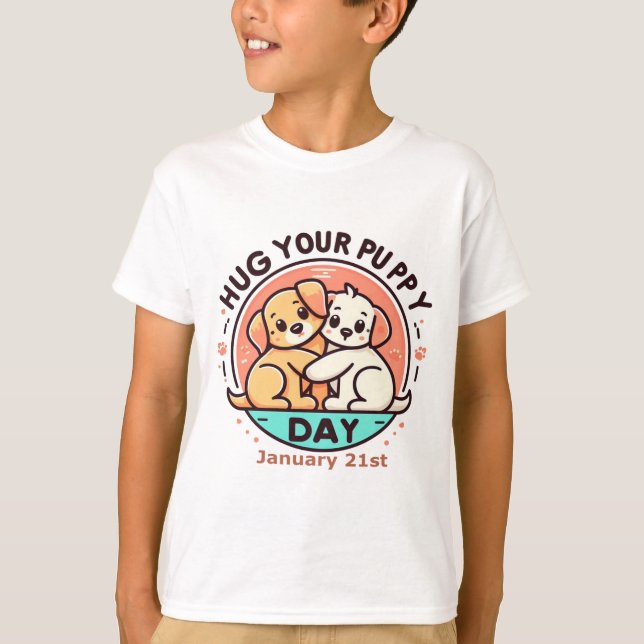 Camiseta 21 ene. - Abraza tu Día De Cachorro (Anverso)