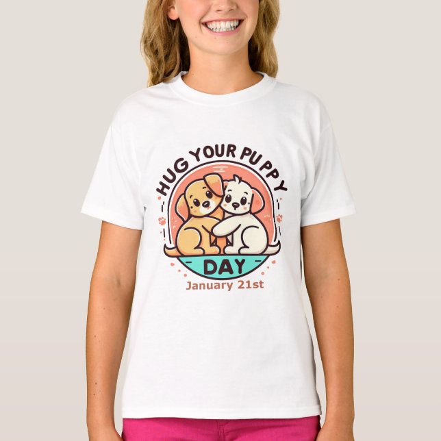 Camiseta 21 ene. - Abraza tu Día De Cachorro (Anverso)