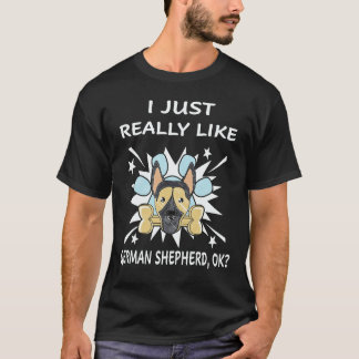 Camiseta 21 Me gusta mucho el pastor alemán OK Pastor alemá