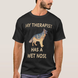 Camiseta 21 Mi Terapeuta Tiene Un Pastor Alemán Con Nariz H