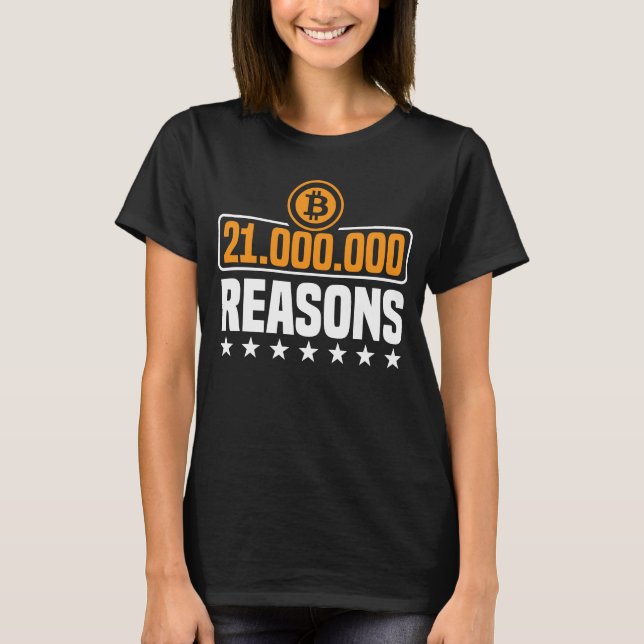 Camiseta 21 millones de razones para elegir bitcoin BTC (Anverso)