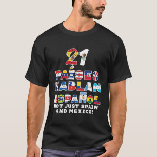 Camiseta 21 Paises Hablan Espanol Mes de Patrimonio Hispano