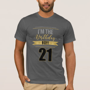 Camiseta 21 Soy el niño de cumpleaños oro y plata