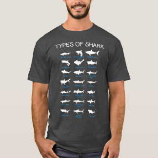 Camiseta 21 Types of Sharks Marine lovers sea biology