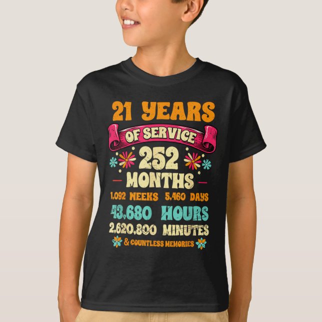 Camiseta 21 Years Of Service 21st Year Work Anniversary For (Anverso)