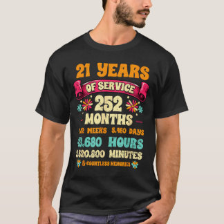 Camiseta 21 Years Of Service 21st Year Work Anniversary For
