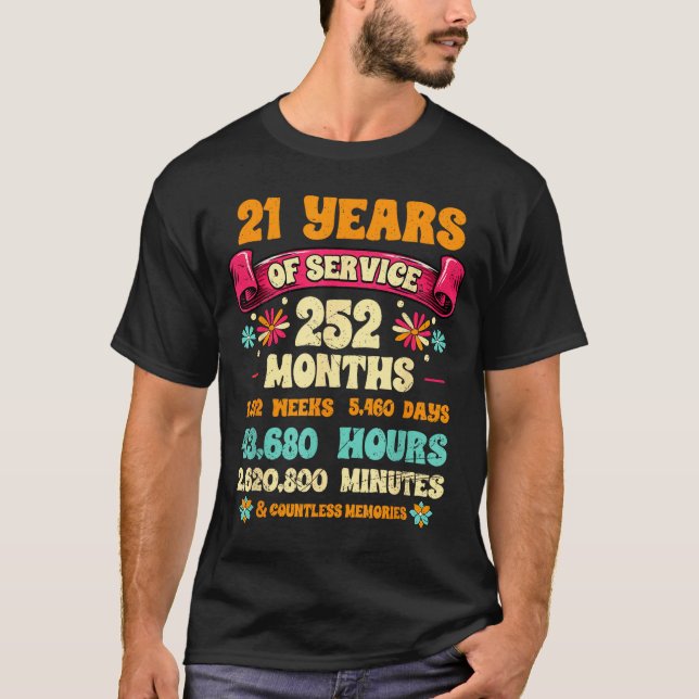 Camiseta 21 Years Of Service 21st Year Work Anniversary For (Anverso)