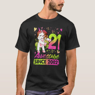 Camiseta 21 Years Old Flossing Unicorn  21st Birthday Girl 