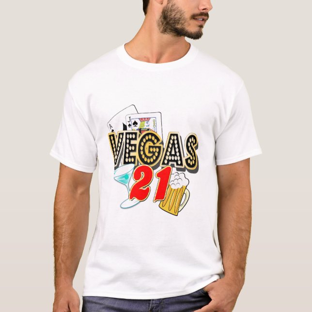 Camiseta 21ro cumpleaños de Vegas (Anverso)