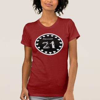 Camiseta 21ro Nombre de encargo V08 del regalo de