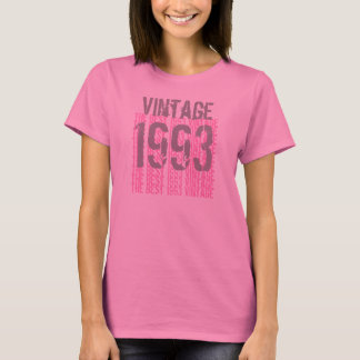 Camiseta 21ro Rosa 1993 y gris del vintage del regalo de