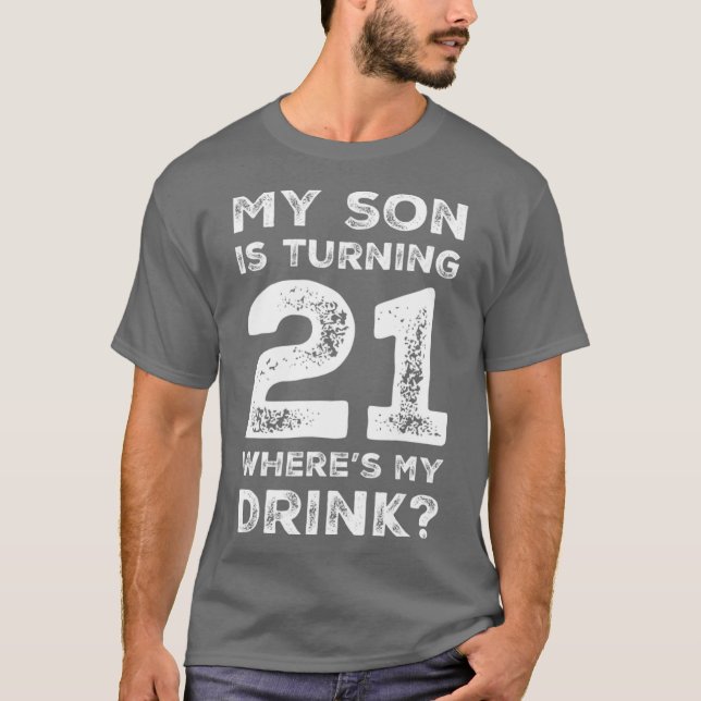 Camiseta 21st Birthday for Dad Mom 21 Year Old Son Gift (Anverso)