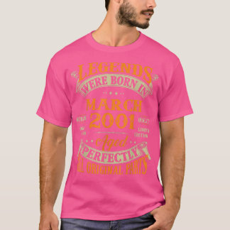 Camiseta 21st Birthday Gift Legends Born In March 2001 21 Y