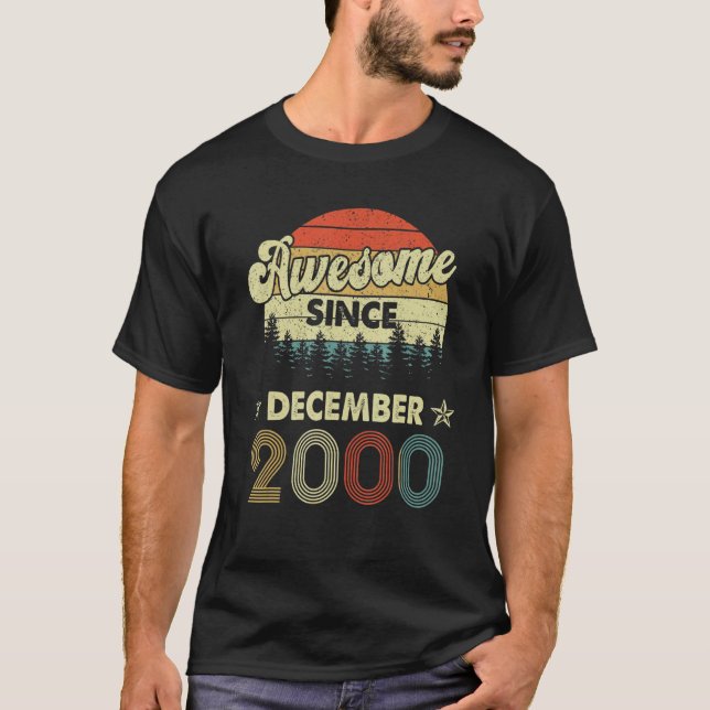 Camiseta 22º cumpleaños increíble desde diciembre de 2000 2 (Anverso)