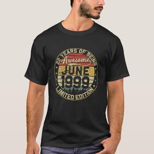 Camiseta 22º Regalo De Cumpleaños Junio 1999 22 Years Limit (Anverso)