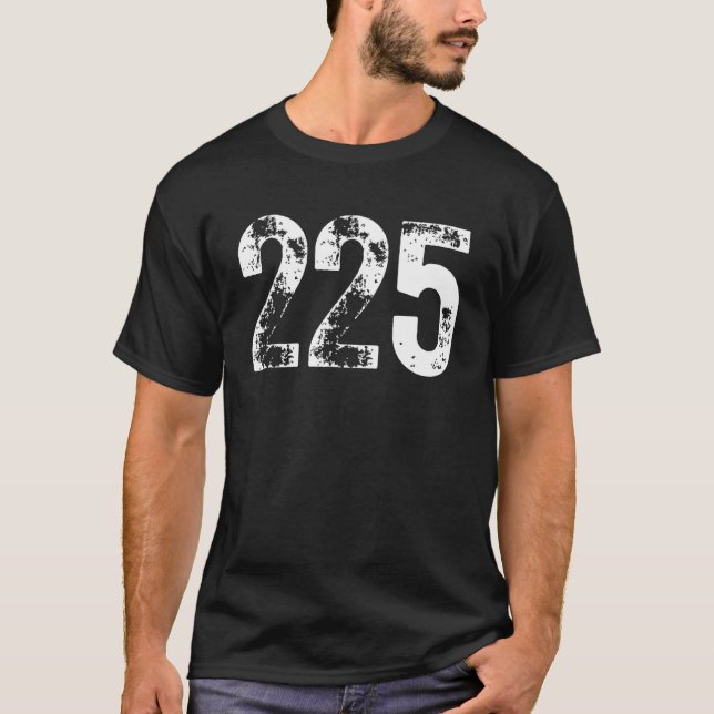 Camiseta 225 Código de área Área de teléfono móvil Baton Ro (Anverso)