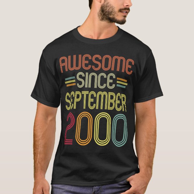 Camiseta 22.º cumpleaños increíble desde septiembre de 2000 (Anverso)