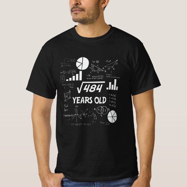 Camiseta 22.º cumpleaños matemática raíz cuadrada de 22 año (Anverso)
