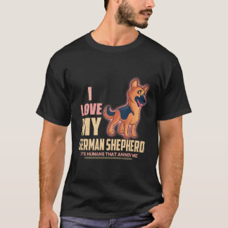 Camiseta 22 amo a mi pastor alemán son los humanos los que