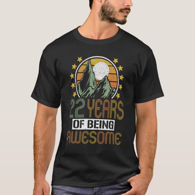 Camiseta 22 años de edad 22 cumpleaños 4 (Anverso)