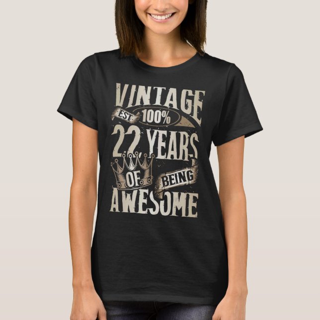 Camiseta 22 años de edad 22 cumpleaños 9 (Anverso)