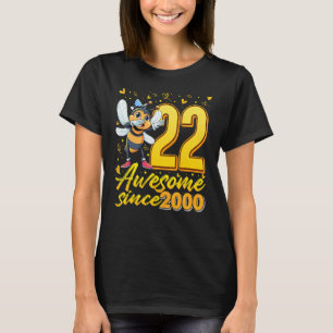 Camiseta 22 años de edad Dabbing Bee 22nd Birthday Kids Chi