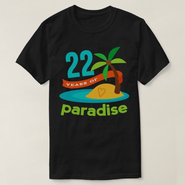 Camiseta 22 años de paraíso (Diseño del anverso)