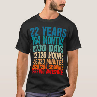 Camiseta 22 Años De Ser Regalos Increíbles 22 Años De Edad
