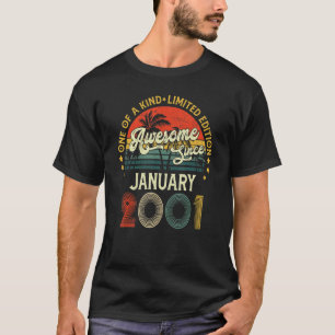 Camiseta 22 años Vintage enero 2001 22º cumpleaños hombres